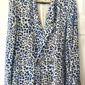 Blue and white casual blazer